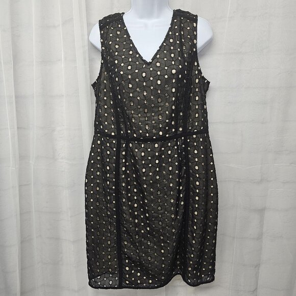 The Limited Black Perforated Dress Sleeveless Boho Coquette Retro 12 - Picture 1 of 13